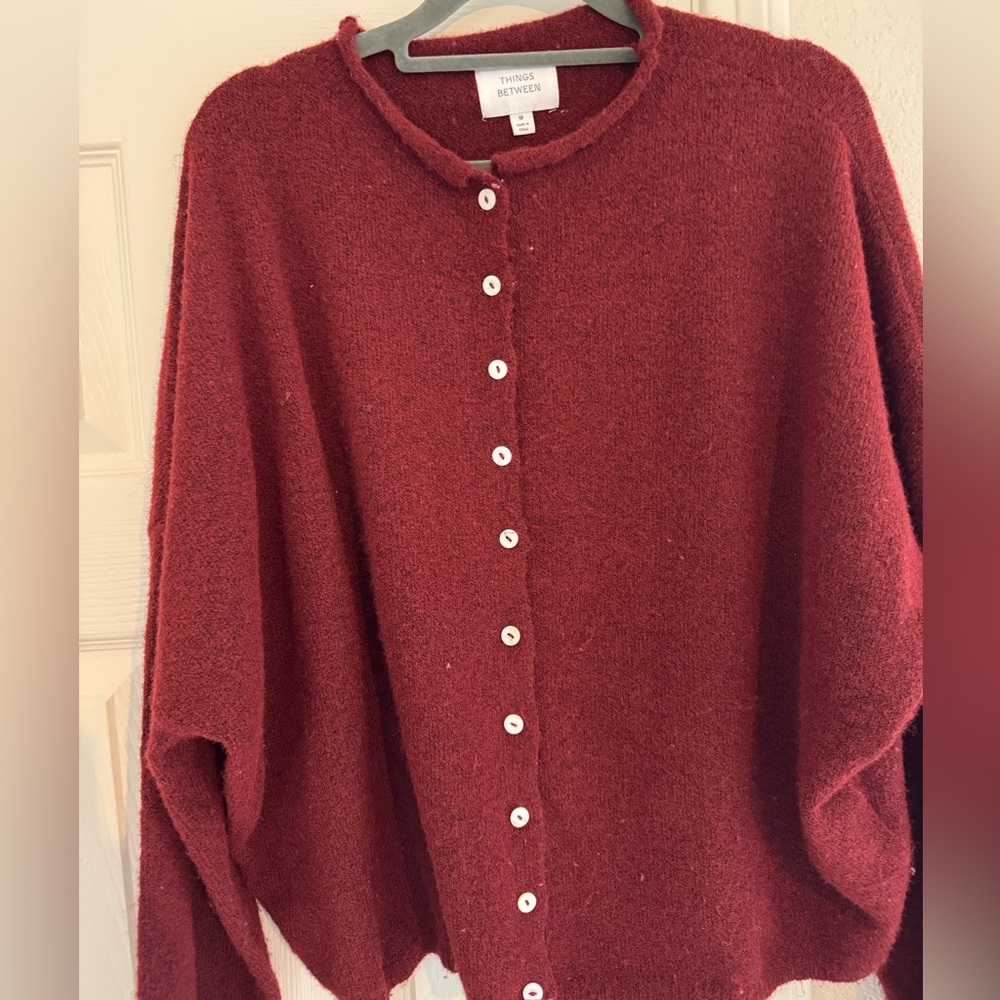 Things Between Burgundy Piper Cardigan